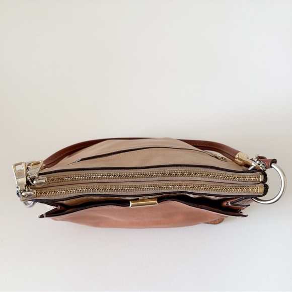 Coach Dreamer Bag Leather Shoulder Suede Casual Chic Colorblock Elegant Tan - Picture 3 of 16